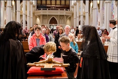 The Living Stations of the Cross followed by Veneration of the Cross is celebrated at the Cathedral of the Holy Cross Good Friday, April 19, 2019.
Pilot photo/ Jacqueline Tetrault