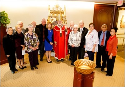 Permanent deacons celebrating 25 and 40 years of ordination  are honored at a Mass and lunch at the Pastoral Center, May 14, 2019.
Pilot photo/ Gregory L. Tracy 