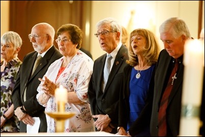 Permanent deacons celebrating 25 and 40 years of ordination  are honored at a Mass and lunch at the Pastoral Center, May 14, 2019.
Pilot photo/ Gregory L. Tracy 