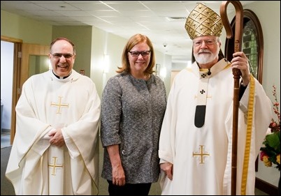 Cardinal O’Malley celebrates a farewell Mass for Superintendent of Catholic Schools Kathy Mears in the Pastoral Center Chapel May 24, 2019.
Pilot photo/ Jacqueline Tetrault 