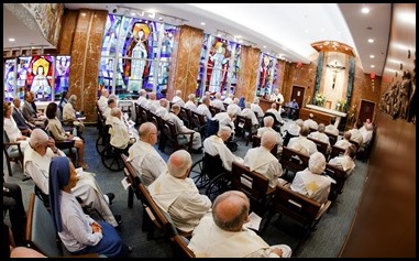 Cardinal Sean P. O'Malley celebrates the Mass for the Dedication of the Altar of the Chapel at Regina Cleri, Aug. 21, 2019.  The Mass marked the completion of a months-long renovation of the chapel.
Pilot photo/ Gregory L. Tracy 