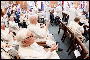 Cardinal Sean P. O'Malley celebrates the Mass for the Dedication of the Altar of the Chapel at Regina Cleri, Aug. 21, 2019.  The Mass marked the completion of a months-long renovation of the chapel.
Pilot photo/ Gregory L. Tracy 