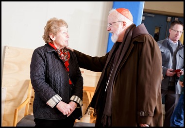 Cardinal Sean P. O’Malley visits Catholic Charities’ Teen Center at St. Peters in Dorchester, Dec. 24, 2019.
Pilot photo/ Gregory L. Tracy