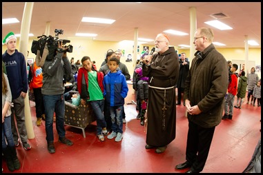 Cardinal Sean P. O’Malley visits Catholic Charities’ Teen Center at St. Peters in Dorchester, Dec. 24, 2019.
Pilot photo/ Gregory L. Tracy