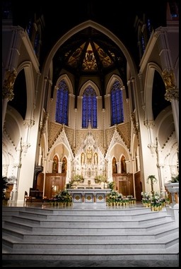 Cardinal Sean P. O’Malley celebrates the Easter Vigil at the Cathedral of the Holy Cross, April 12, 2020.
Pilot photo/ Gregory L. Tracy 