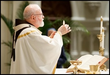 Cardinal Sean P. O’Malley celebrates the Easter Vigil at the Cathedral of the Holy Cross, April 12, 2020.
Pilot photo/ Gregory L. Tracy 