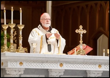 Cardinal Sean P. O’Malley celebrates the Holy Thursday Mass of the Last Supper at the Cathedral of Holy Cross, April 9, 2020.
Photo by Gregory L. Tracy, The Pilot