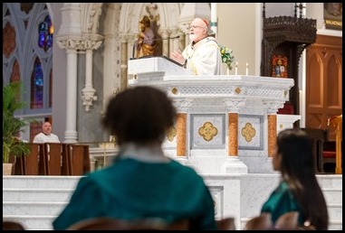 The May 17, 2020 televised Baccalaureate Mass for high school graduates in the Archdiocese of Boston celebrated by Cardinal Seán P. O’Malley at the Cathedral of the Holy Cross. Also addressing the graduates at the end of Mass was Archdiocese of Boston Superintendent of Schools Thomas Carroll.
Pilot photo/ Gregory L. Tracy 