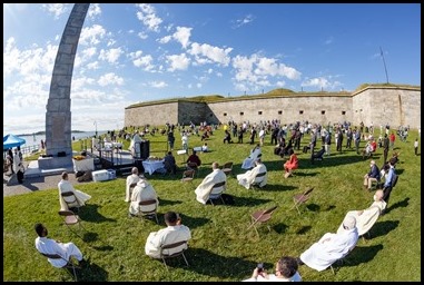 Cardinal Sean P. O’Malley celebrates a Mass for racial justice and healing at Castle Island in South Boston, June 13, 2020.
Pilot photo/ Gregory L. Tracy 