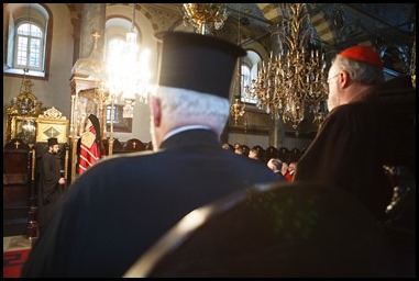 Catholic-Orthodox pilgrims celebrate Great Vespers with Partriarch Bartholomew I followed by a private audience.
Pilot photo/ Gregory L. Tracy