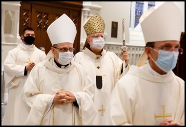 Presbyteral ordination of Fathers Joseph Hubbard, Dennis Nakkeeran, Matthew Norwood, Fernando Vivas, Daniel Zinger and James P. Ferus, SJ at the Cathedral of the Holy Cross, Aug. 1, 2020.
Pilot photo/ Gregory L. Tracy 