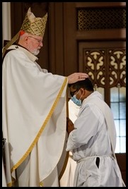 Presbyteral ordination of Fathers Joseph Hubbard, Dennis Nakkeeran, Matthew Norwood, Fernando Vivas, Daniel Zinger and James P. Ferus, SJ at the Cathedral of the Holy Cross, Aug. 1, 2020.
Pilot photo/ Gregory L. Tracy 