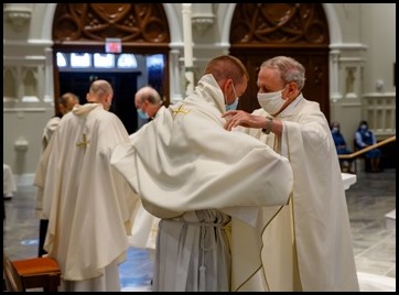 Presbyteral ordination of Fathers Joseph Hubbard, Dennis Nakkeeran, Matthew Norwood, Fernando Vivas, Daniel Zinger and James P. Ferus, SJ at the Cathedral of the Holy Cross, Aug. 1, 2020.
Pilot photo/ Gregory L. Tracy 