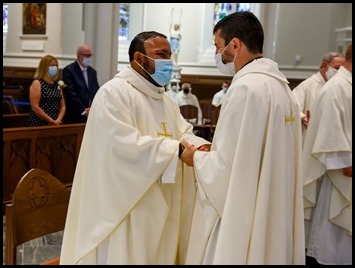 Presbyteral ordination of Fathers Joseph Hubbard, Dennis Nakkeeran, Matthew Norwood, Fernando Vivas, Daniel Zinger and James P. Ferus, SJ at the Cathedral of the Holy Cross, Aug. 1, 2020.
Pilot photo/ Gregory L. Tracy 