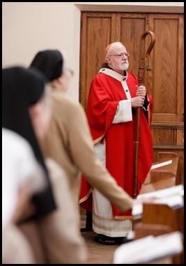 Cardinal Sean P. O’Malley celebrates a Mass to mark his 50th anniversary of priestly ordination Aug. 29, 2020 at St. Clare Monastery in Jamaica Plain.
Pilot photo/ Gregory L. Tracy