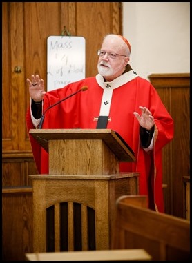 Cardinal Sean P. O’Malley celebrates a Mass to mark his 50th anniversary of priestly ordination Aug. 29, 2020 at St. Clare Monastery in Jamaica Plain.
Pilot photo/ Gregory L. Tracy