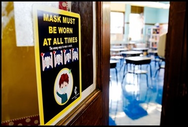 Students in kindergarten through second grade begin their first day of school at Immaculate Conception School in Revere Sept. 8, 2020.
Pilot photo/ Gregory L. Tracy 