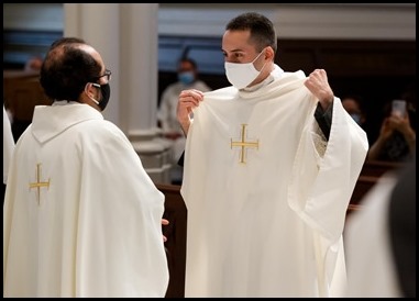 Cardinal Sean P. O’Malley ordains Transitional Deacons Fernando Ayala, David Anthony Campo, Brother Francis Godkin FPO, Robert LeBlanc Jr., Leonardo Moreira, Kevin Pleitez, Steven Restrepo, Alwin Chinnappan and Valanarasu Williamraj at the Cathedral of the Holy Cross on Oct. 24, 2020.
Pilot photo/ Gregory L. Tracy