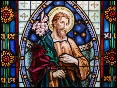 A stained glass window in the Archdiocese of Boston's Pastoral Center depicts St. Joseph, Patron of the Universal Church.
Pilot photo by Gregory L. Tracy