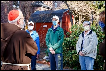 Cardinal Sean O’Malley blesses the van used by Capuchin Mobile Ministries’ outreach to the homeless at San Lorenzo Friary in Jamaica Plain March 27, 2021.
Pilot photo/ Gregory L. Tracy 