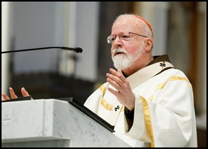 Cardinal O'Malley celebrates the annual Chrism Mass at the Cathedral of the Holy Cross, March 29, 2021. 
Pilot photo/ Gregory L. Tracy 