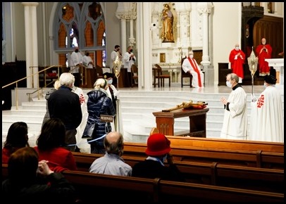 Cardinal Seán P. O’Malley presides at the Celebration of the Lord's Passion on Good Friday, April 2, 2021 at the Cathedral of the Holy Cross.
Pilot photo/ Gregory L. Tracy 