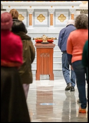 Cardinal Seán P. O’Malley presides at the Celebration of the Lord's Passion on Good Friday, April 2, 2021 at the Cathedral of the Holy Cross.
Pilot photo/ Gregory L. Tracy 