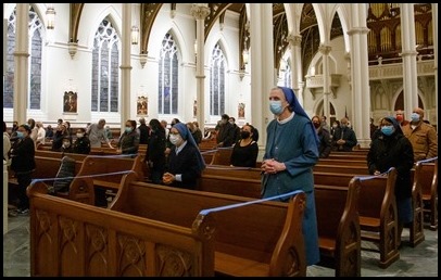 Cardinal Seán P. O’Malley celebrates the Holy Thursday Mass of the Lord’s Supper at the Cathedral of the Holy Cross April 1, 2021.
Pilot photo/ Jacqueline Tetrault