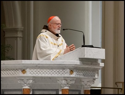 Cardinal Seán P. O’Malley celebrates the Holy Thursday Mass of the Lord’s Supper at the Cathedral of the Holy Cross April 1, 2021.
Pilot photo/ Jacqueline Tetrault