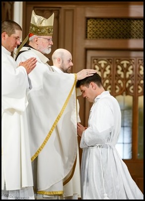 Ordination Mass of Transitional Deacons Maxwell Chukwudiebere, Patrick O’Connor,Bertrand Proulx, Nathaniel Sanders and Nicholas Stano at the Cathedral of the Holy Cross, June 12, 2021.
Pilot photo/ Gregory L. Tracy 