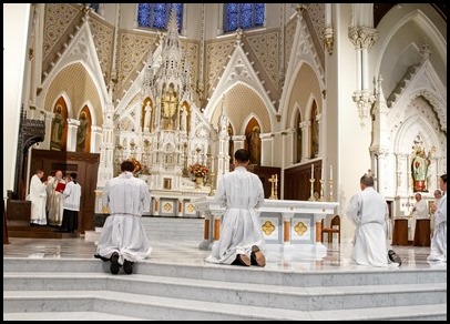 Ordination Mass of Transitional Deacons Maxwell Chukwudiebere, Patrick O’Connor,Bertrand Proulx, Nathaniel Sanders and Nicholas Stano at the Cathedral of the Holy Cross, June 12, 2021.
Pilot photo/ Gregory L. Tracy 