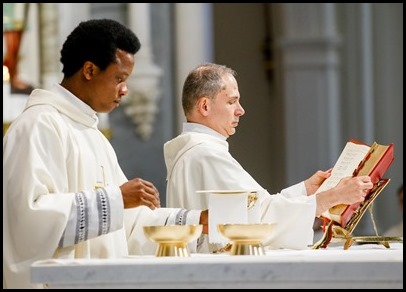 Ordination Mass of Transitional Deacons Maxwell Chukwudiebere, Patrick O’Connor,Bertrand Proulx, Nathaniel Sanders and Nicholas Stano at the Cathedral of the Holy Cross, June 12, 2021.
Pilot photo/ Gregory L. Tracy 