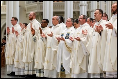 Ordination Mass of Transitional Deacons Maxwell Chukwudiebere, Patrick O’Connor,Bertrand Proulx, Nathaniel Sanders and Nicholas Stano at the Cathedral of the Holy Cross, June 12, 2021.
Pilot photo/ Gregory L. Tracy 