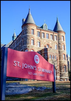 The exterior of St. John’s Seminary in Brighton, Massachusetts, Nov. 30, 2019. Pilot photo/ Gregory L. Tracy