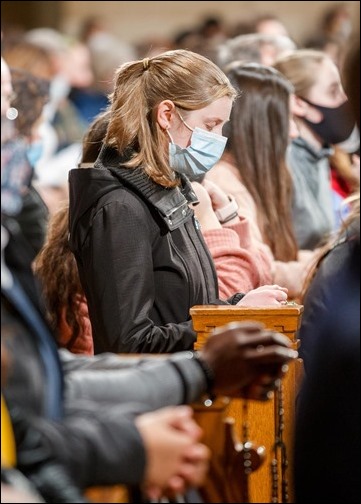 The opening Mass of the Prayer Vigil for Life is celebrated Jan. 20, 2022 at the National Basilica of the Shrine of the Immaculate Conception in Washing, D.C. Pilot photo/ Gregory L. Tracy 